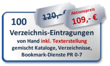 Verzeichnis-Eintragungen von Hand inklusive Texterstellung